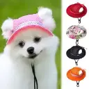 Pet Hats Round DogHat Outdoor Breathable Sun Protection Cap Mesh 