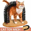 Cat Toy Arch Self Groome Pamper Feline with A Massage Grooming Rubbing Brush