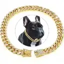  Pets Chain Diamond Cuban Collar Walking Metal 