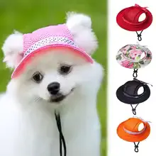 Pet Hats Round DogHat Outdoor Breathable Sun Protection Cap Mesh 