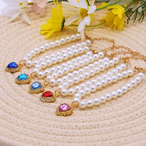 Pets Adjustable Necklace High Simulation Pearls 