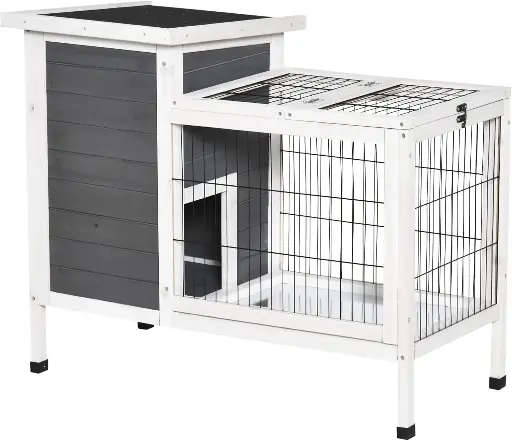 Two-Tier Wooden Rabbit Cage